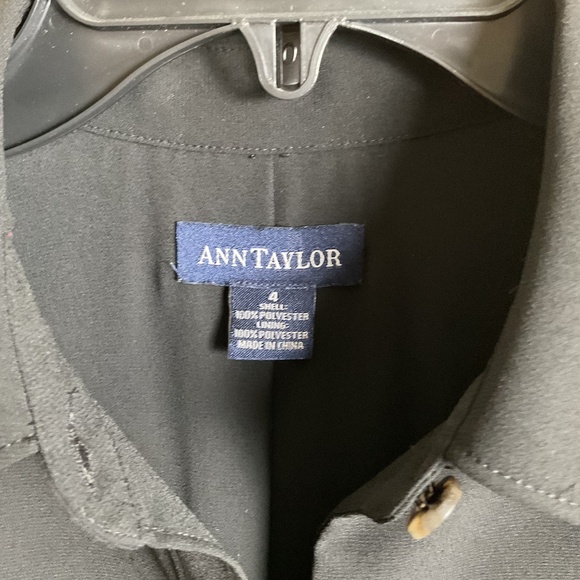 Ann Taylor Womens 4 Black Short Sleeve Collard Button Down Work Dress Career - Picture 2 of 5